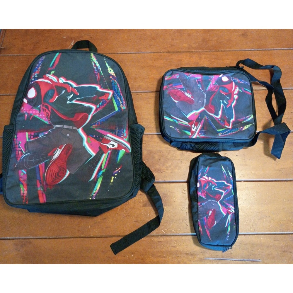 Miles Morales Backpack Lunchbox Pencil Case Set School Supplies Kids